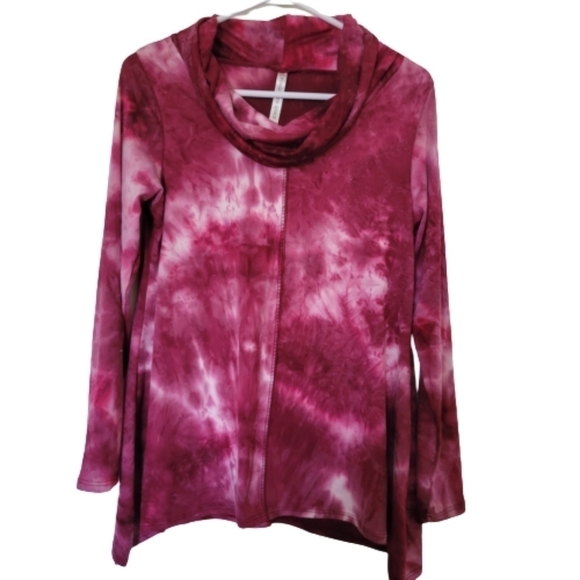 NWOT Forgoten Grâce Tie dye cowl neck sweater long sleeve A line Oversize - Picture 1 of 6